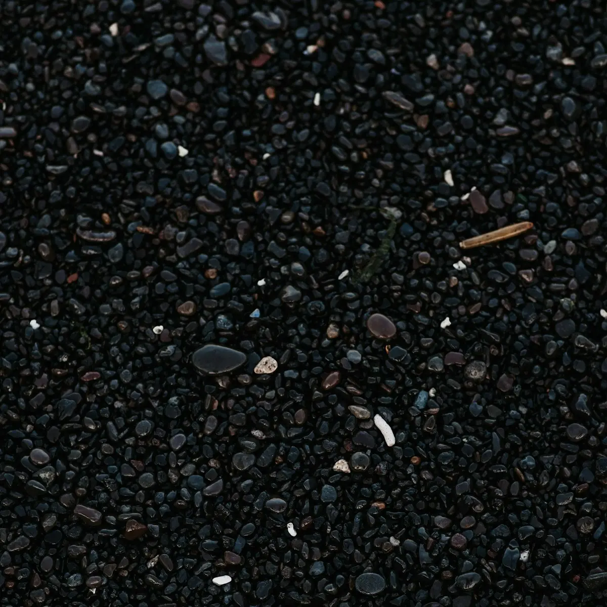 Black scoria pebble ground cover