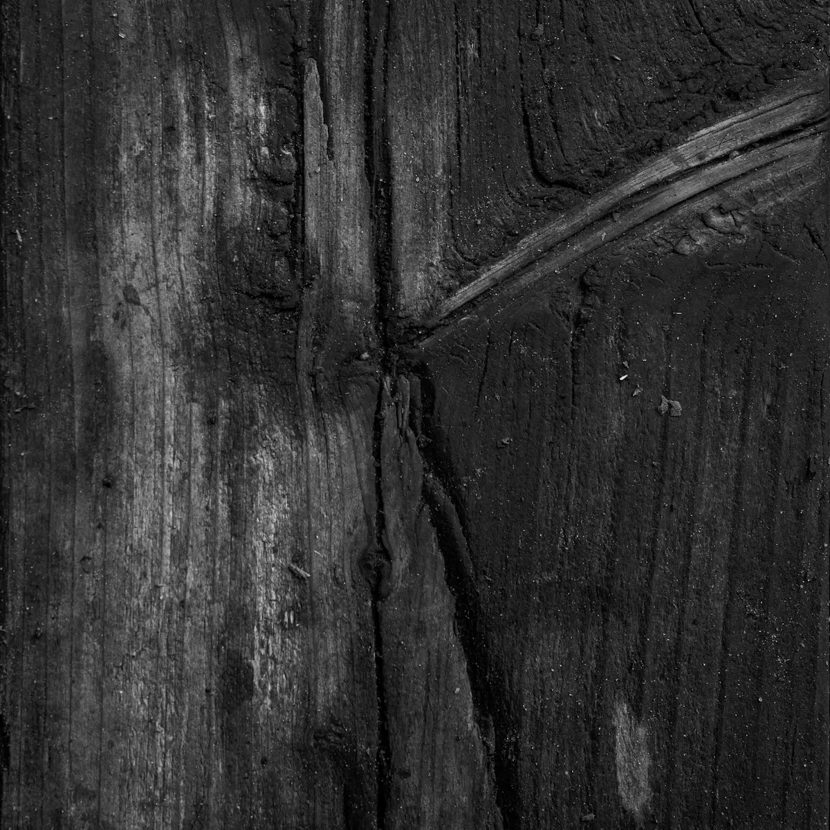 Structural timber post with raw char