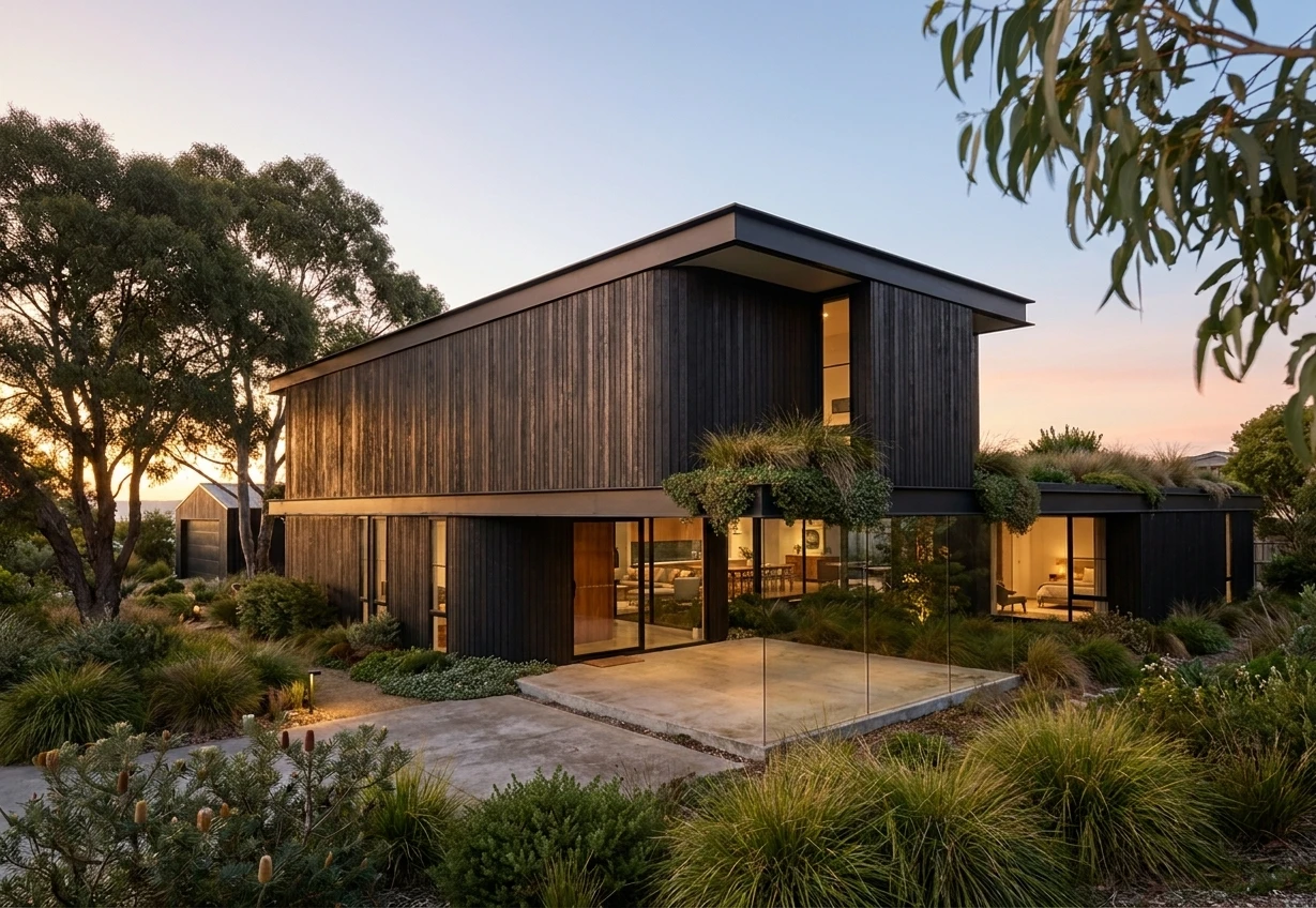Hail Mary — the entry close, timber door under the upper form (design render)